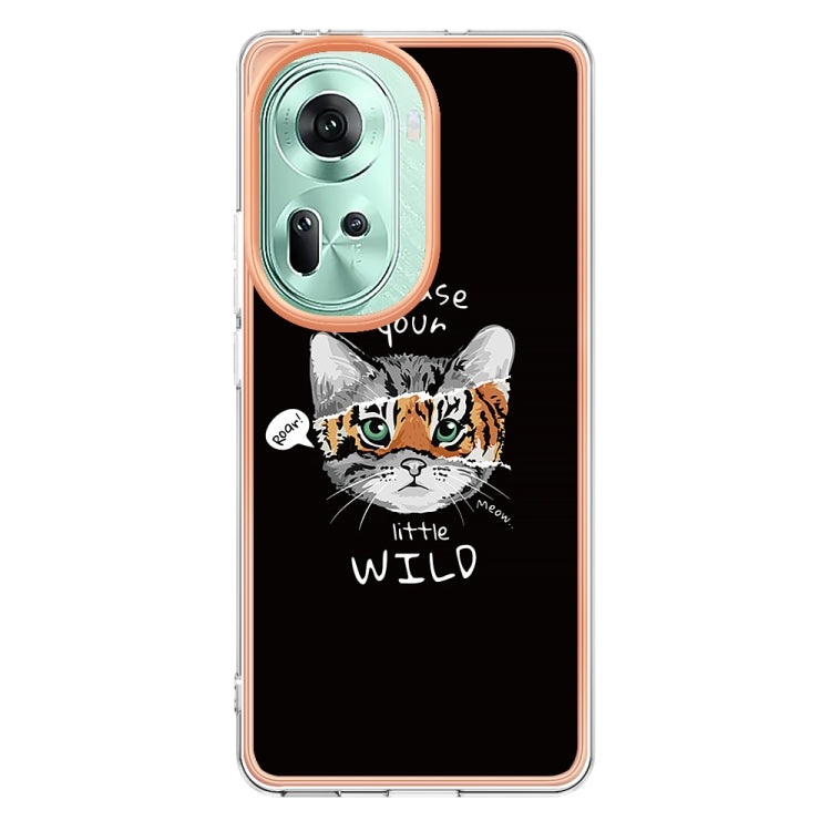 For OPPO Reno11 5G Global Electroplating Marble Dual-side IMD Phone Case(Natural Growth) - Reno11 Cases by buy2fix | Online Shopping UK | buy2fix