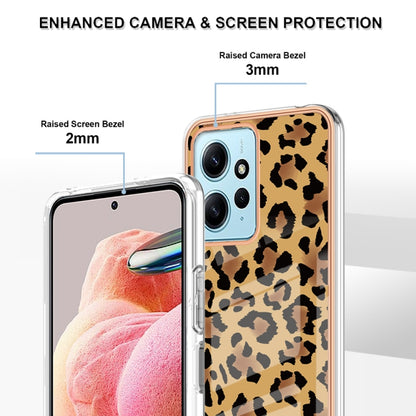 For Xiaomi Redmi Note 12 4G Electroplating Marble Dual-side IMD Phone Case(Leopard Print) - Xiaomi Cases by buy2fix | Online Shopping UK | buy2fix