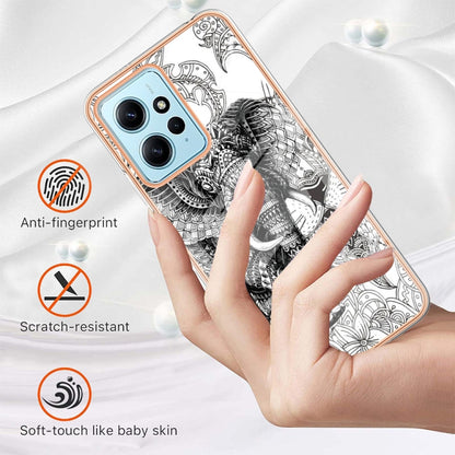 For Xiaomi Redmi Note 12 4G Electroplating Marble Dual-side IMD Phone Case(Totem Elephant) - Xiaomi Cases by buy2fix | Online Shopping UK | buy2fix