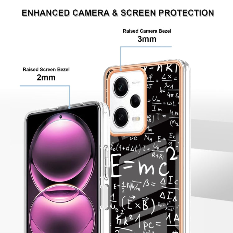 For Xiaomi Redmi Note 12 Pro 5G Global Electroplating Marble Dual-side IMD Phone Case(Equation) - Xiaomi Cases by buy2fix | Online Shopping UK | buy2fix