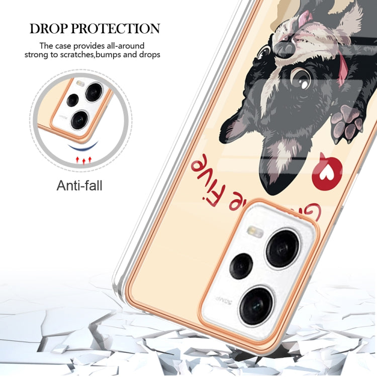 For Xiaomi Redmi Note 12 Pro 5G Global Electroplating Marble Dual-side IMD Phone Case(Lucky Dog) - Xiaomi Cases by buy2fix | Online Shopping UK | buy2fix