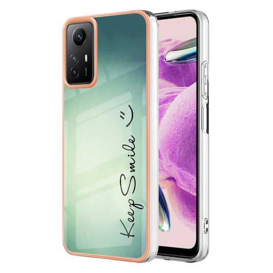 Xiaomi Redmi Note 12S 4G Electroplating Marble Dual-side IMD Phone Case(Smile) - Xiaomi Cases by buy2fix | Online Shopping UK | buy2fix