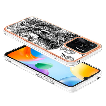 For Xiaomi Redmi 10C Electroplating Marble Dual-side IMD Phone Case(Totem Elephant) - Xiaomi Cases by buy2fix | Online Shopping UK | buy2fix