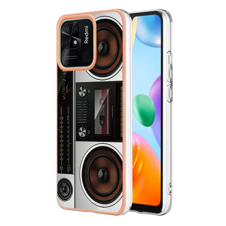 For Xiaomi Redmi 10C Electroplating Marble Dual-side IMD Phone Case(Retro Radio) - Xiaomi Cases by buy2fix | Online Shopping UK | buy2fix