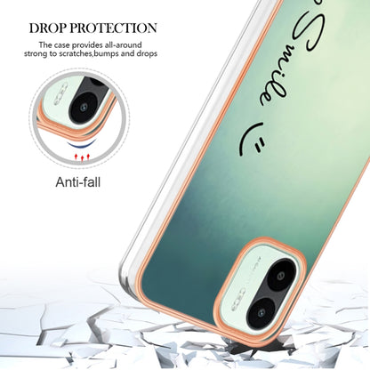 For Xiaomi Redmi A1 Electroplating Marble Dual-side IMD Phone Case(Smile) - Xiaomi Cases by buy2fix | Online Shopping UK | buy2fix