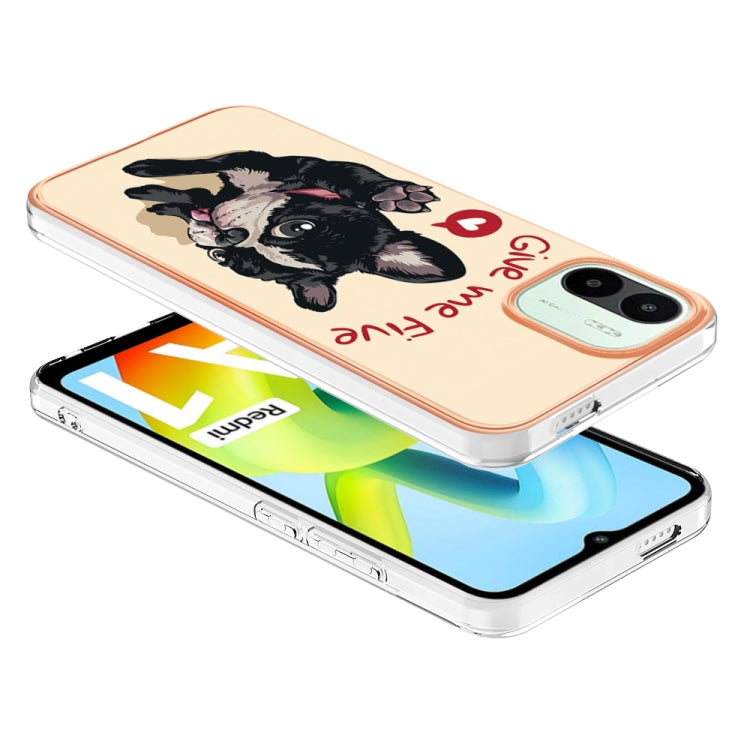 For Xiaomi Redmi A1 Electroplating Marble Dual-side IMD Phone Case(Lucky Dog) - Xiaomi Cases by buy2fix | Online Shopping UK | buy2fix