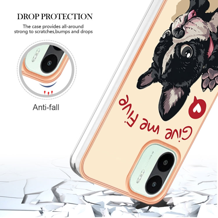 For Xiaomi Redmi A1 Electroplating Marble Dual-side IMD Phone Case(Lucky Dog) - Xiaomi Cases by buy2fix | Online Shopping UK | buy2fix