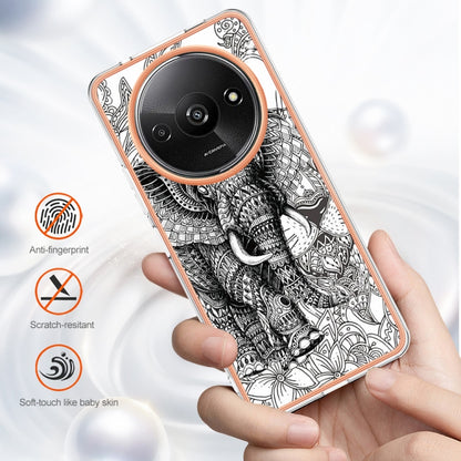 For Xiaomi Redmi A3 Electroplating Marble Dual-side IMD Phone Case(Totem Elephant) - Xiaomi Cases by buy2fix | Online Shopping UK | buy2fix