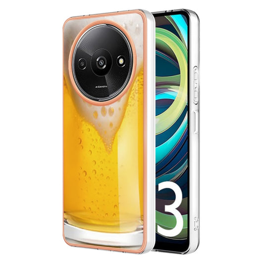 For Xiaomi Redmi A3 Electroplating Marble Dual-side IMD Phone Case(Draft Beer) - Xiaomi Cases by buy2fix | Online Shopping UK | buy2fix