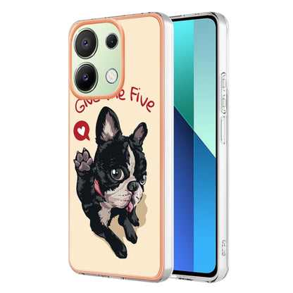 For Xiaomi Redmi Note 13 4G Global Electroplating Marble Dual-side IMD Phone Case(Lucky Dog) - Note 13 Cases by buy2fix | Online Shopping UK | buy2fix