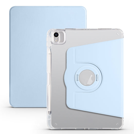 For iPad Air 11 2024 Clear Acrylic 360 Rotation Detachable Leather Tablet Case(Ice Blue) - iPad Air 11 2024 Cases by buy2fix | Online Shopping UK | buy2fix