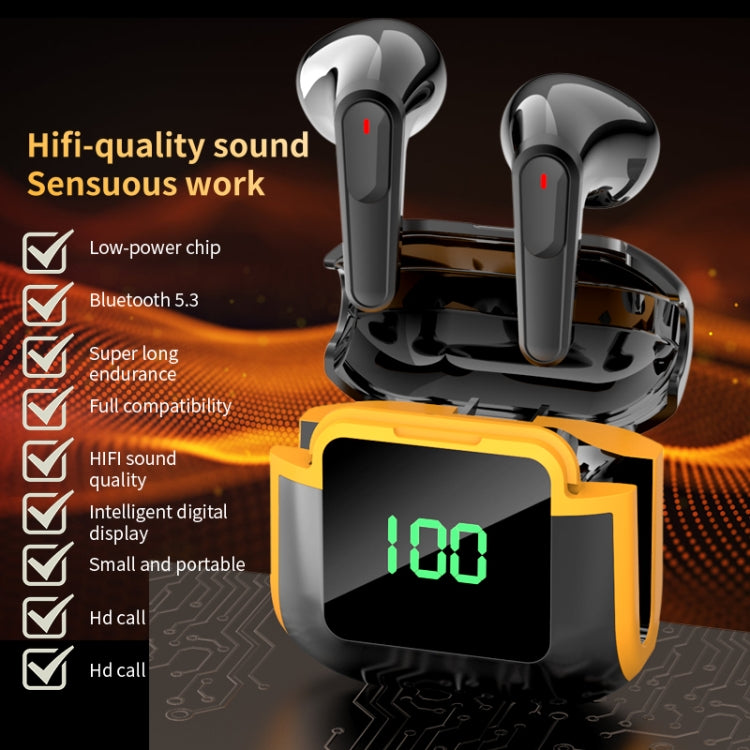 Pro 90 HIFI Level Intelligent Digital Display V5.3 Bluetooth Earphones(Black) - Bluetooth Earphone by buy2fix | Online Shopping UK | buy2fix