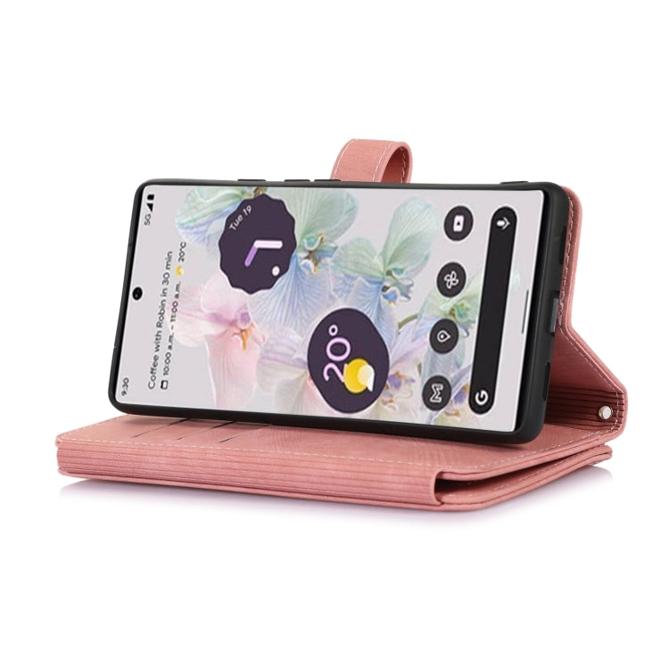 For Google Pixel 7a Dream 9-Card Wallet Zipper Bag Leather Phone Case(Pink) - Google Cases by buy2fix | Online Shopping UK | buy2fix