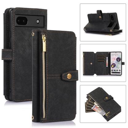 For Google Pixel 6a Dream 9-Card Wallet Zipper Bag Leather Phone Case(Black) - Google Cases by buy2fix | Online Shopping UK | buy2fix