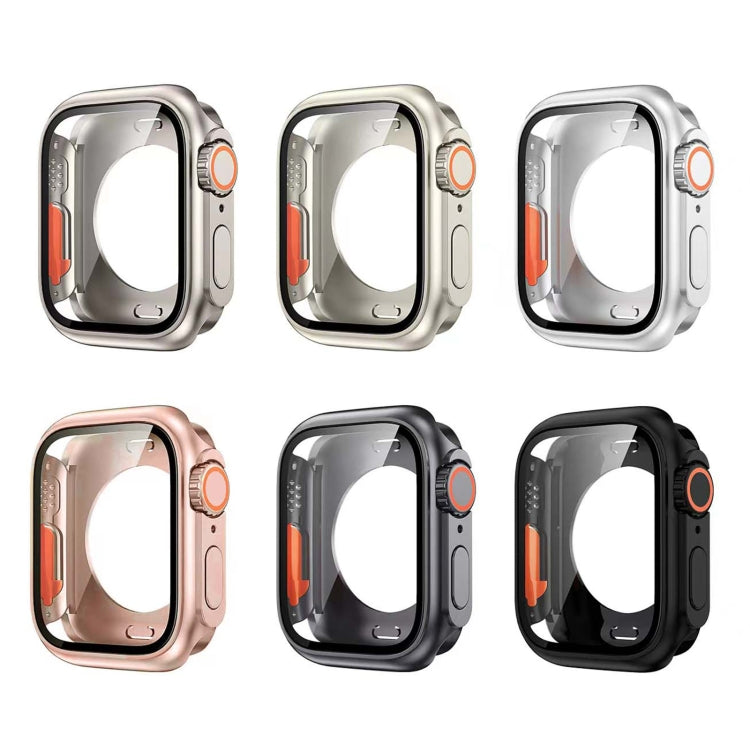For Apple Watch Series 9 / 8 / 7 41mm Change to Ultra 49mm All-Inclusive Film Hybrid PC Watch Case(Original Black) - Watch Cases by buy2fix | Online Shopping UK | buy2fix