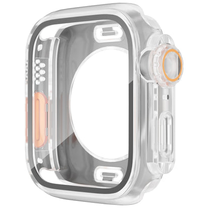 For Apple Watch Series 6 / 5 / 4 / SE 44mm Change to Ultra 49mm Waterproof All-Inclusive Film Hybrid PC Watch Case(Transparent) - Watch Cases by buy2fix | Online Shopping UK | buy2fix