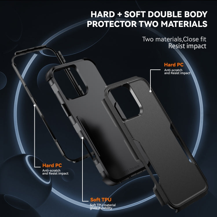 For iPhone 16 Pro Commuter Shockproof TPU + PC Phone Case(Black) - iPhone 16 Pro Cases by buy2fix | Online Shopping UK | buy2fix