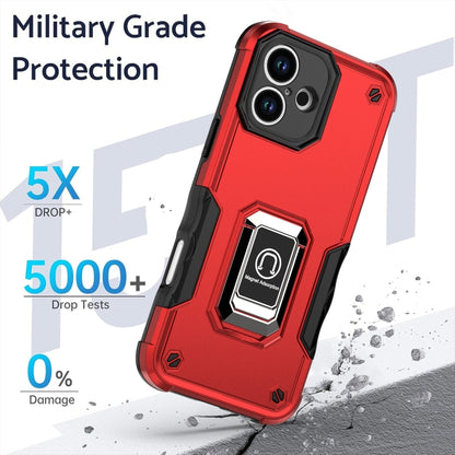 For iPhone 16 Ring Holder Non-slip Shockproof Armor Phone Case(White) - iPhone 16 Cases by buy2fix | Online Shopping UK | buy2fix