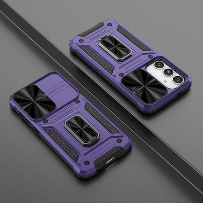 For Samsung Galaxy S24+ 5G Camshield Robot TPU Hybrid PC Phone Case(Purple) - Galaxy S24+ 5G Cases by buy2fix | Online Shopping UK | buy2fix