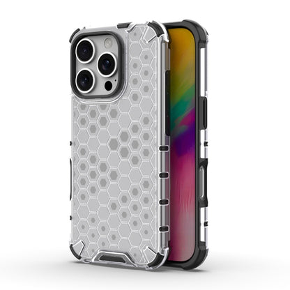 For iPhone 16 Pro Honeycomb Shockproof Phone Case(White) - iPhone 16 Pro Cases by buy2fix | Online Shopping UK | buy2fix