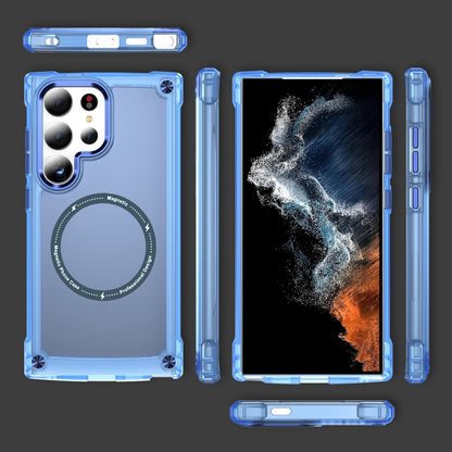 For Samsung Galaxy S25 Ultra 5G Skin Feel TPU + PC MagSafe Magnetic Phone Case(Transparent Blue) - Galaxy S25 Ultra 5G Cases by buy2fix | Online Shopping UK | buy2fix