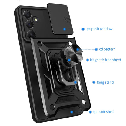 For Samsung Galaxy A35 5G Sliding Camera Cover Design TPU+PC Phone Case(Black) - Galaxy Phone Cases by buy2fix | Online Shopping UK | buy2fix