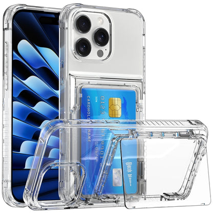 For iPhone 16 Pro Max Crystal Clear Flip Card Slot Phone Case(Transparent) - iPhone 16 Pro Max Cases by buy2fix | Online Shopping UK | buy2fix