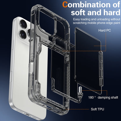 For iPhone 16 Pro Max Crystal Clear Flip Card Slot Phone Case(Transparent Black) - iPhone 16 Pro Max Cases by buy2fix | Online Shopping UK | buy2fix