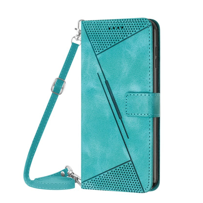 For Motorola Moto G Play 5G 2024/Moto G 5G 2024 Dream Triangle Leather Phone Case with Lanyard(Green) - Motorola Cases by buy2fix | Online Shopping UK | buy2fix