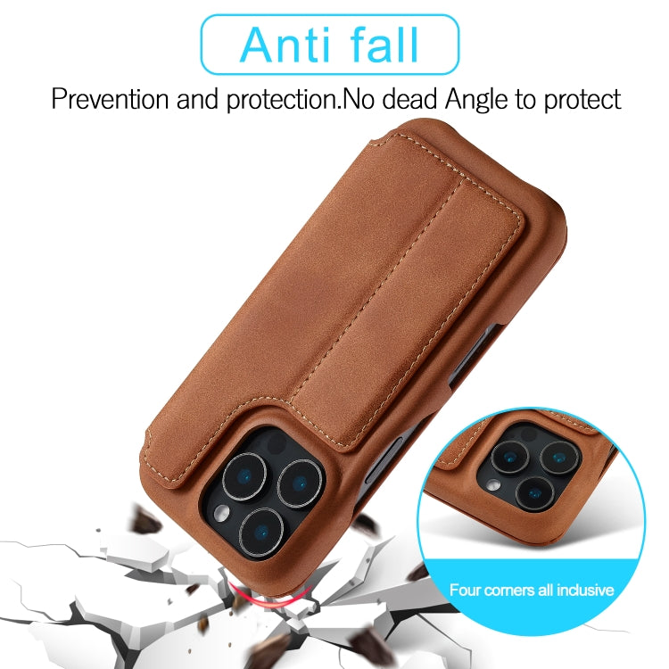 For iPhone 16 Pro Max LC.IMEEKE Hon Ancient Series Flip Leather Phone Case(Brown) - iPhone 16 Pro Max Cases by LC.IMEEKE | Online Shopping UK | buy2fix