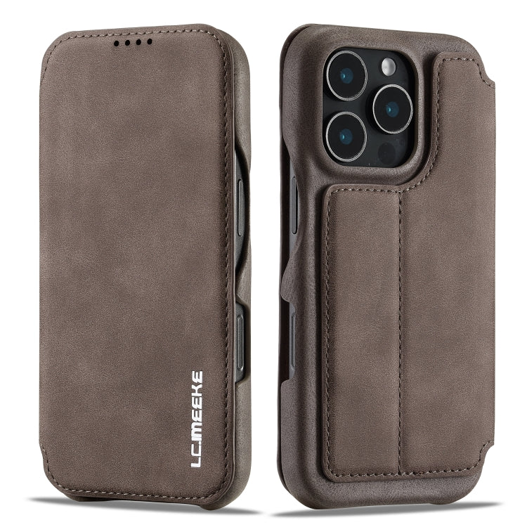 For iPhone 15 Pro Max LC.IMEEKE Hon Ancient Series Flip Leather Phone Case(Coffee) - iPhone 15 Pro Max Cases by LC.IMEEKE | Online Shopping UK | buy2fix