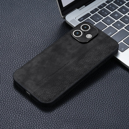 For iPhone 16 AZNS 3D Embossed Skin Feel Phone Case(Black) - iPhone 16 Cases by AZNS | Online Shopping UK | buy2fix