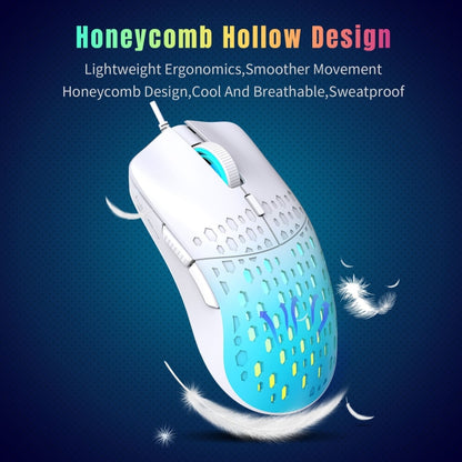 HXSJ S500 3600DPI Colorful Luminous Wired Mouse, Cable Length: 1.5m(Yellow) - Wired Mice by HXSJ | Online Shopping UK | buy2fix