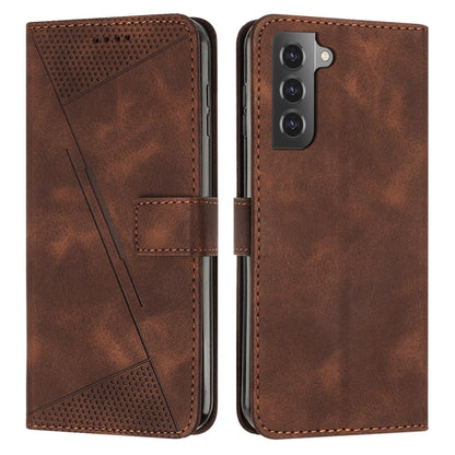 For Samsung Galaxy S21+ 5G Dream Triangle Leather Phone Case with Long Lanyard(Brown) - Galaxy S21+ 5G Cases by buy2fix | Online Shopping UK | buy2fix