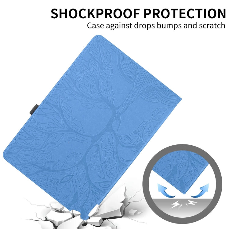 For Samsung Galaxy Tab S9 / S7 / S8 Tree Life Embossed Rotation Leather Tablet Case(Blue) - Galaxy Tab S9 Cases by buy2fix | Online Shopping UK | buy2fix