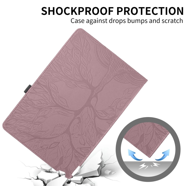 For Samsung Galaxy Tab S9+ / S8+ / S7+ Tree Life Embossed Rotation Leather Tablet Case(Rose Gold) - Tab A7 Lite T220 / T225 by buy2fix | Online Shopping UK | buy2fix