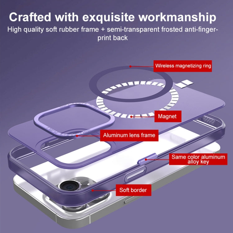 For iPhone 15 Pro MagSafe Frosted Translucent Mist Phone Case(White) - iPhone 15 Pro Cases by buy2fix | Online Shopping UK | buy2fix