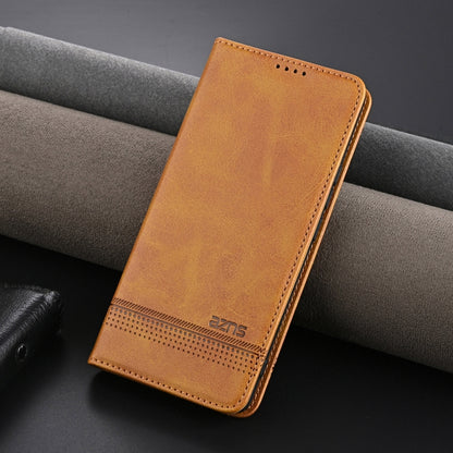 For OPPO Reno12 Global AZNS Magnetic Calf Texture Flip Leather Phone Case(Light Brown) - Reno12 Cases by AZNS | Online Shopping UK | buy2fix