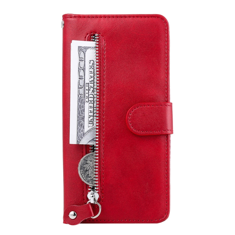 For OnePlus 12 Fashion Calf Texture Zipper Leather Phone Case(Red) - OnePlus Cases by buy2fix | Online Shopping UK | buy2fix