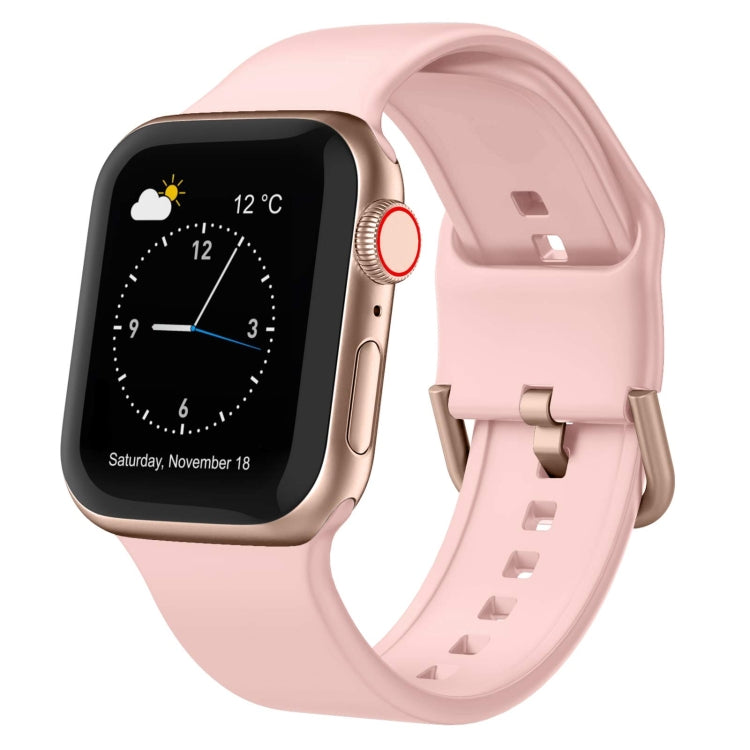 For Apple Watch Series 7 41mm Pin Buckle Silicone Watch Band(Pink) - Watch Bands by buy2fix | Online Shopping UK | buy2fix