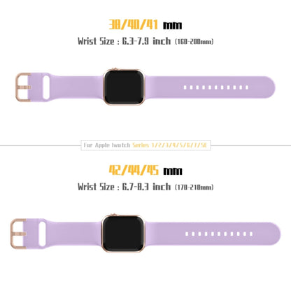 For Apple Watch Series 7 41mm Pin Buckle Silicone Watch Band(Lavender) - Watch Bands by buy2fix | Online Shopping UK | buy2fix