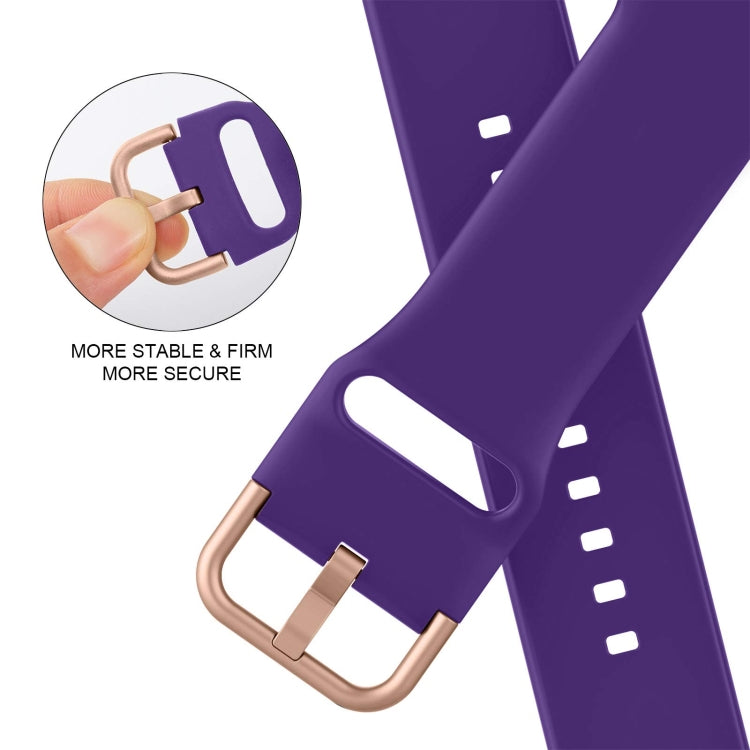 For Apple Watch SE 40mm Pin Buckle Silicone Watch Band(Purple) - Watch Bands by buy2fix | Online Shopping UK | buy2fix