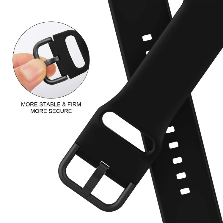 For Apple Watch SE 44mm Pin Buckle Silicone Watch Band(Black) - Watch Bands by buy2fix | Online Shopping UK | buy2fix