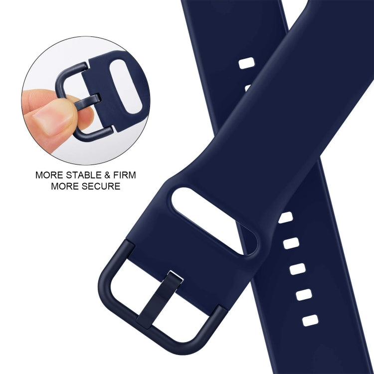 For Apple Watch SE 44mm Pin Buckle Silicone Watch Band(Midnight Blue) - Watch Bands by buy2fix | Online Shopping UK | buy2fix