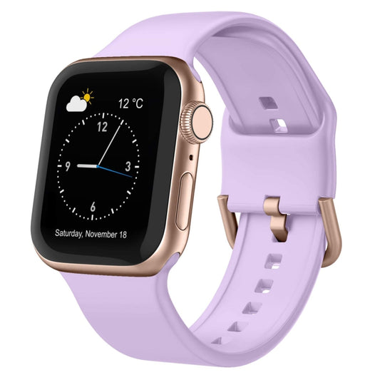 For Apple Watch Series 6 40mm Pin Buckle Silicone Watch Band(Lavender) - Watch Bands by buy2fix | Online Shopping UK | buy2fix