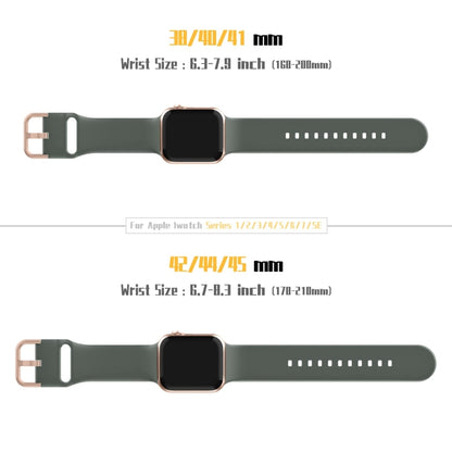 For Apple Watch Series 5 40mm Pin Buckle Silicone Watch Band(Olive) - Watch Bands by buy2fix | Online Shopping UK | buy2fix