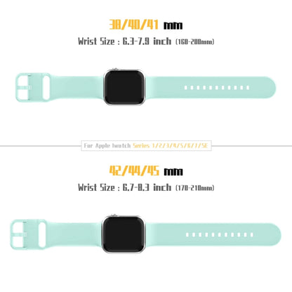 For Apple Watch Series 2 38mm Pin Buckle Silicone Watch Band(Mint Green) - Watch Bands by buy2fix | Online Shopping UK | buy2fix