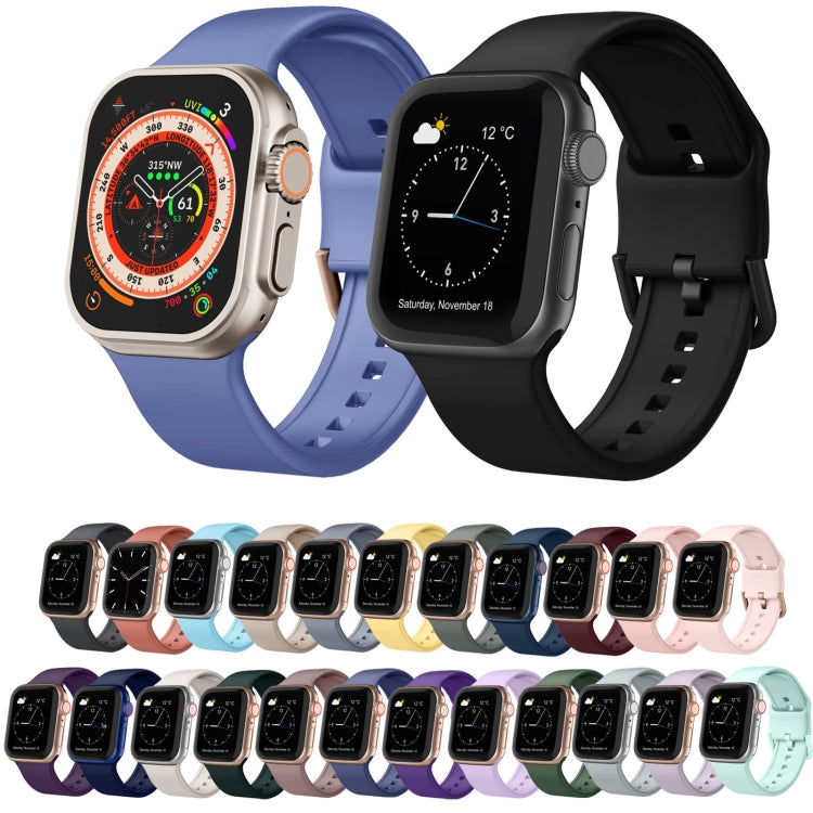 For Apple Watch SE 40mm Pin Buckle Silicone Watch Band(Dark Purple) - Watch Bands by buy2fix | Online Shopping UK | buy2fix