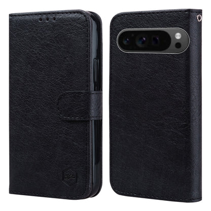 For Google Pixel 9 Skin Feeling Oil Leather Texture PU + TPU Phone Case(Black) - Google Cases by buy2fix | Online Shopping UK | buy2fix