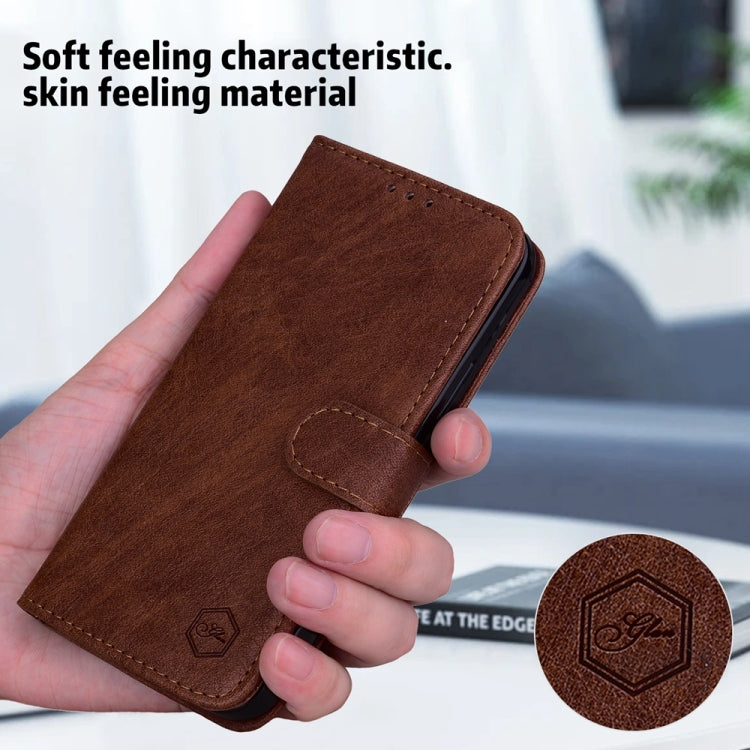 For Google Pixel 9 Skin Feeling Oil Leather Texture PU + TPU Phone Case(Brown) - Google Cases by buy2fix | Online Shopping UK | buy2fix